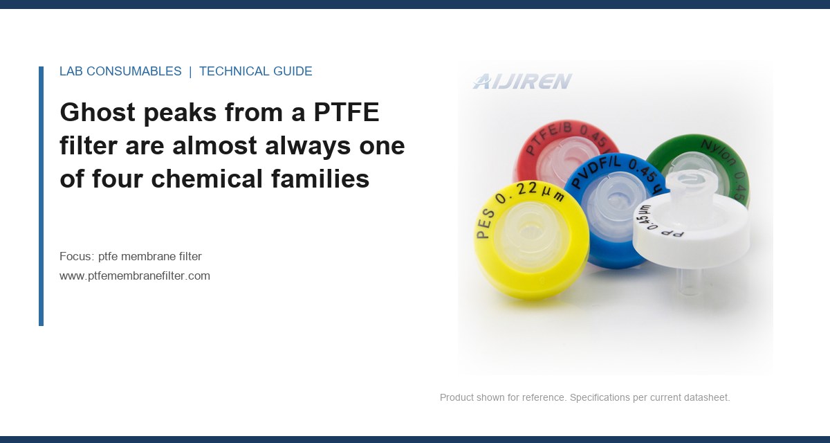 Ghost peaks from a PTFE filter are almost always one of four chemical families